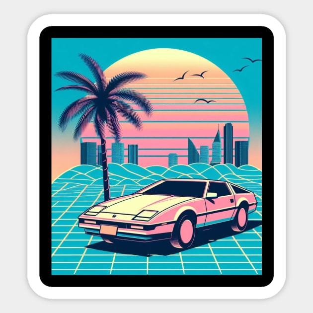 vaporwave retro sports car Sticker by Anthony88